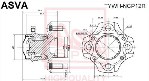 ASVA TYWH-NCP12R - Təkər Qovşağı furqanavto.az