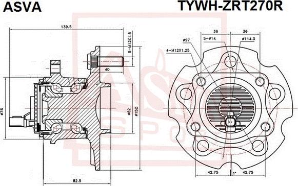 ASVA TYWH-ZRT270R - Təkər Qovşağı furqanavto.az