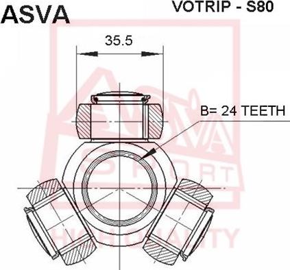 ASVA VOTRIP-S80 - Birləşmə dəsti, ötürücü val furqanavto.az