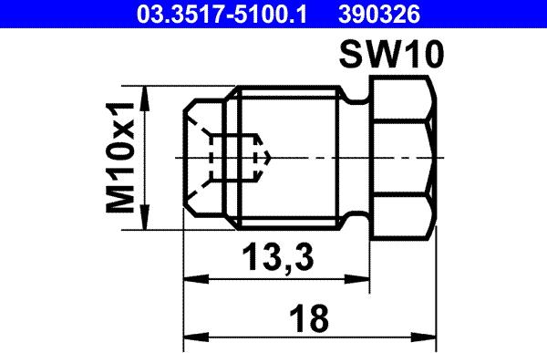 ATE 03.3517-5100.1 - Vidalı tıxac, əyləc baş silindri furqanavto.az