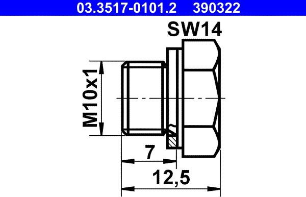 ATE 03.3517-0101.2 - Vidalı tıxac, əyləc baş silindri furqanavto.az