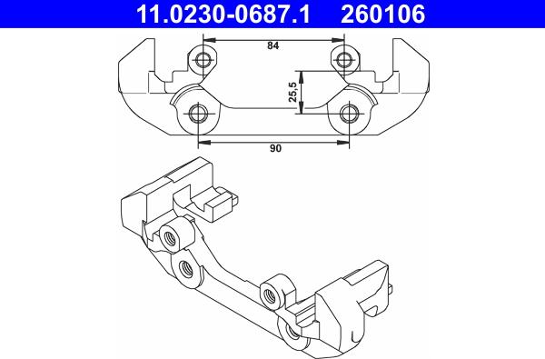 ATE 11.0230-0687.1 - Daşıyıcı, əyləc kaliperi furqanavto.az