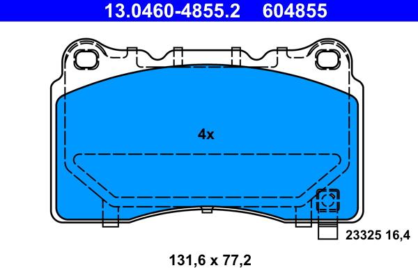 ATE 13.0460-4855.2 - Əyləc altlığı dəsti, əyləc diski furqanavto.az