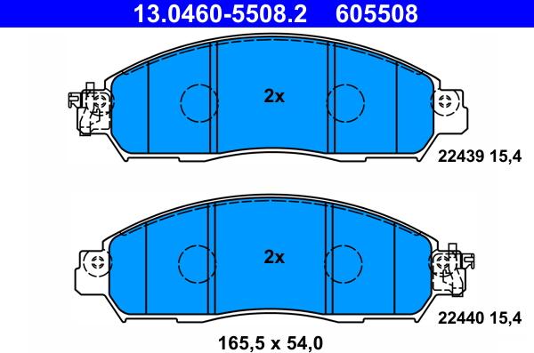 ATE 13.0460-5508.2 - Əyləc altlığı dəsti, əyləc diski furqanavto.az