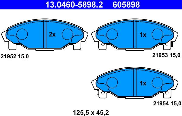 ATE 13.0460-5898.2 - Əyləc altlığı dəsti, əyləc diski furqanavto.az