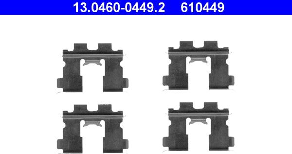 ATE 13.0460-0449.2 - Disk əyləc pedləri üçün aksesuar dəsti furqanavto.az