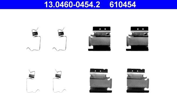 ATE 13.0460-0454.2 - Disk əyləc pedləri üçün aksesuar dəsti furqanavto.az