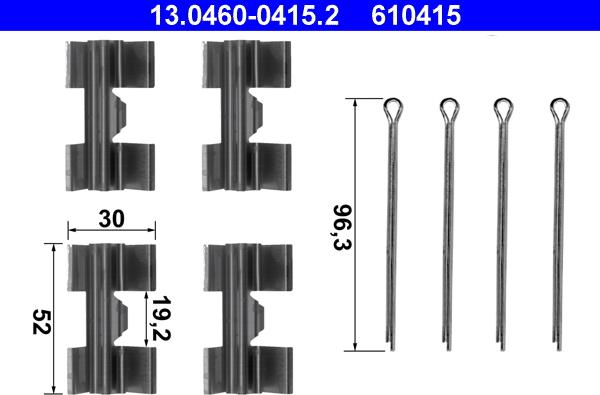 ATE 13.0460-0415.2 - Disk əyləc pedləri üçün aksesuar dəsti furqanavto.az