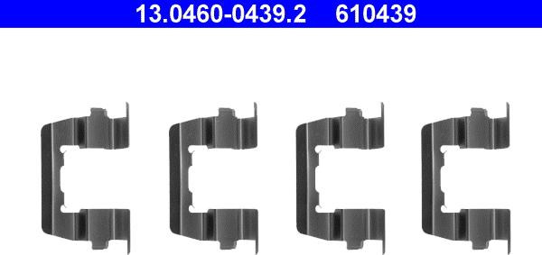 ATE 13.0460-0439.2 - Disk əyləc pedləri üçün aksesuar dəsti furqanavto.az