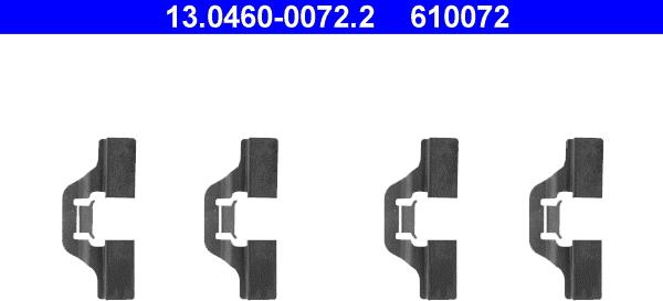 ATE 13.0460-0072.2 - Disk əyləc pedləri üçün aksesuar dəsti furqanavto.az