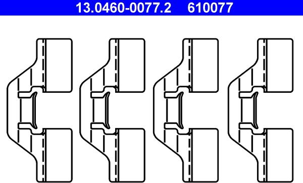 ATE 13.0460-0077.2 - Disk əyləc pedləri üçün aksesuar dəsti furqanavto.az