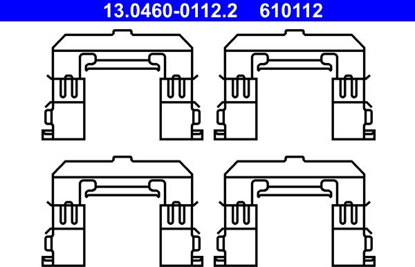 ATE 13.0460-0112.2 - Disk əyləc pedləri üçün aksesuar dəsti furqanavto.az