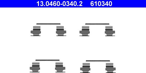 ATE 13.0460-0340.2 - Disk əyləc pedləri üçün aksesuar dəsti furqanavto.az