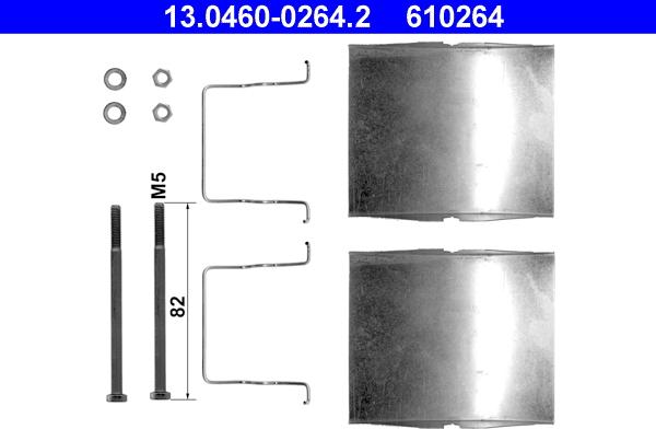 ATE 13.0460-0264.2 - Disk əyləc pedləri üçün aksesuar dəsti furqanavto.az