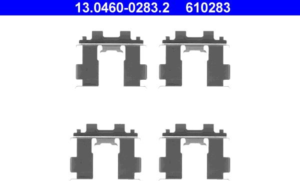 ATE 13.0460-0283.2 - Disk əyləc pedləri üçün aksesuar dəsti furqanavto.az