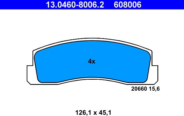 ATE 13.0460-8006.2 - Əyləc altlığı dəsti, əyləc diski furqanavto.az