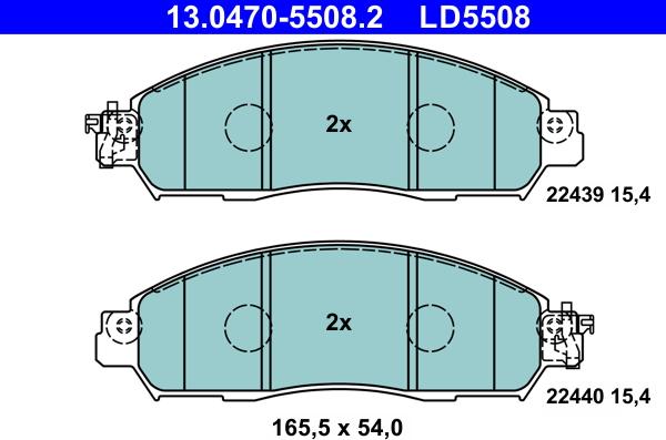 ATE 13.0470-5508.2 - Əyləc altlığı dəsti, əyləc diski furqanavto.az