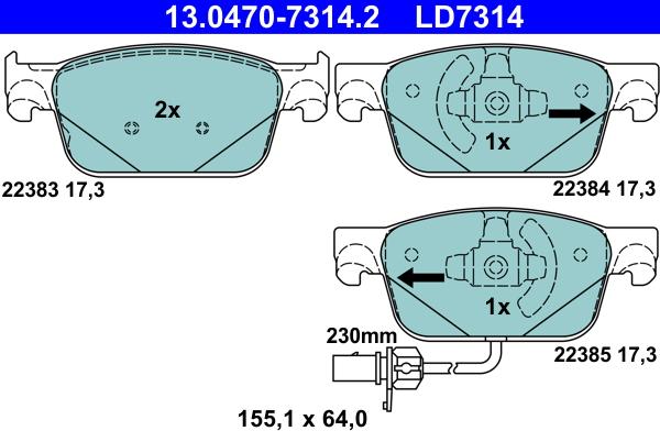 Brink 8W0698151AA - Əyləc altlığı dəsti, əyləc diski furqanavto.az