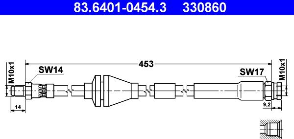 ATE 83.6401-0454.3 - Əyləc şlanqı furqanavto.az