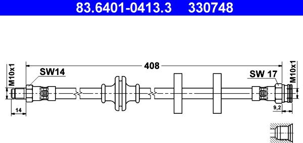 ATE 83.6401-0413.3 - Əyləc şlanqı furqanavto.az