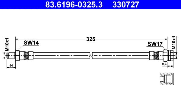 ATE 83.6196-0325.3 - Əyləc şlanqı furqanavto.az