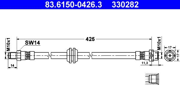 ATE 83.6150-0426.3 - Əyləc şlanqı furqanavto.az