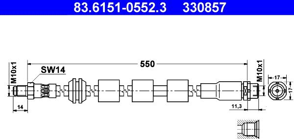 ATE 83.6151-0552.3 - Əyləc şlanqı furqanavto.az