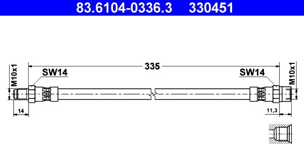 ATE 83.6104-0336.3 - Əyləc şlanqı furqanavto.az