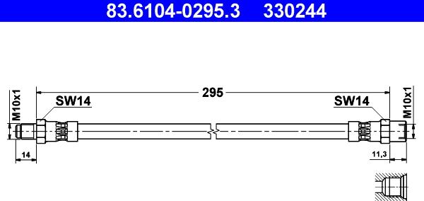 ATE 83.6104-0295.3 - Əyləc şlanqı furqanavto.az