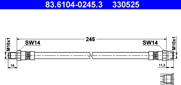 ATE 83.6104-0245.3 - Əyləc şlanqı furqanavto.az