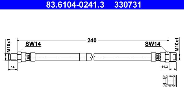 ATE 83.6104-0241.3 - Əyləc şlanqı furqanavto.az