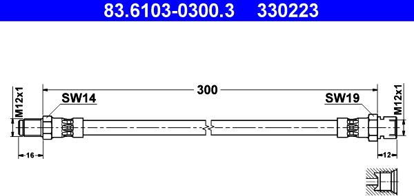 ATE 83.6103-0300.3 - Əyləc şlanqı furqanavto.az