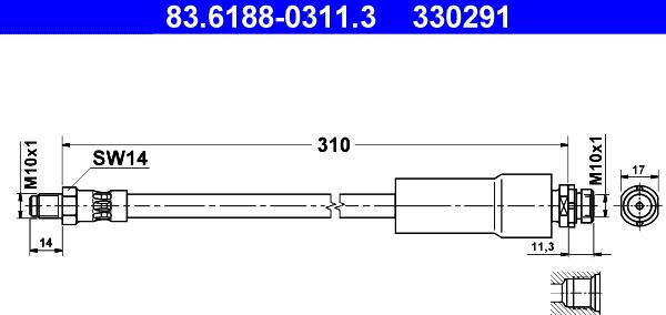 ATE 83.6188-0311.3 - Əyləc şlanqı furqanavto.az