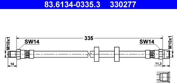 ATE 83.6134-0335.3 - Əyləc şlanqı www.furqanavto.az