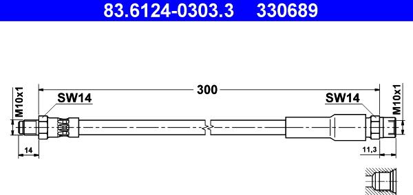 ATE 83.6124-0303.3 - Əyləc şlanqı furqanavto.az