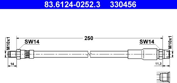 ATE 83.6124-0252.3 - Əyləc şlanqı furqanavto.az