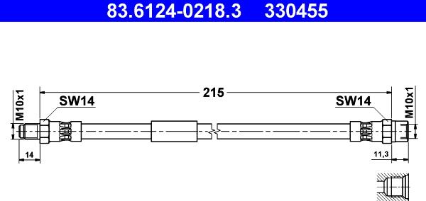 ATE 83.6124-0218.3 - Əyləc şlanqı furqanavto.az