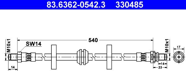 ATE 83.6362-0542.3 - Əyləc şlanqı furqanavto.az