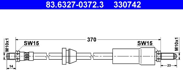 ATE 83.6327-0372.3 - Əyləc şlanqı furqanavto.az