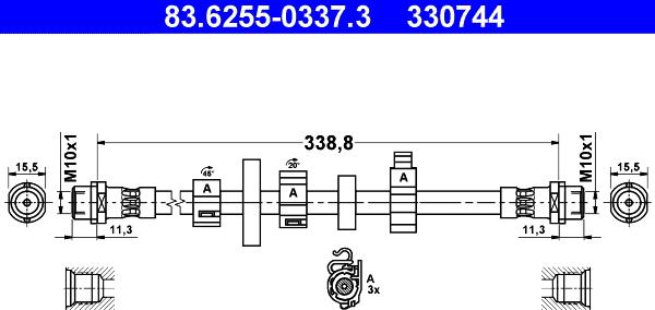 ATE 83.6255-0337.3 - Əyləc şlanqı furqanavto.az