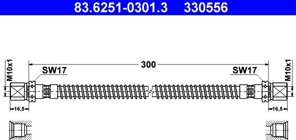 ATE 83.6251-0301.3 - Əyləc şlanqı furqanavto.az