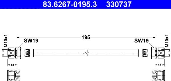 ATE 83.6267-0195.3 - Əyləc şlanqı furqanavto.az