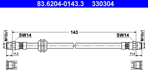 ATE 83.6204-0143.3 - Əyləc şlanqı furqanavto.az