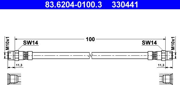 ATE 83.6204-0100.3 - Əyləc şlanqı www.furqanavto.az