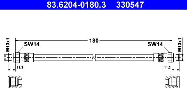 ATE 83.6204-0180.3 - Əyləc şlanqı furqanavto.az