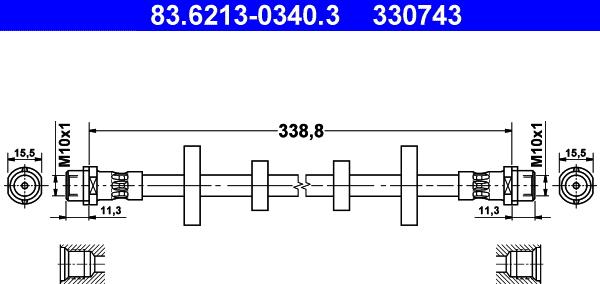 ATE 83.6213-0340.3 - Əyləc şlanqı furqanavto.az