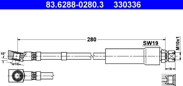 ATE 83.6288-0280.3 - Əyləc şlanqı furqanavto.az