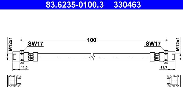 ATE 83.6235-0100.3 - Əyləc şlanqı furqanavto.az