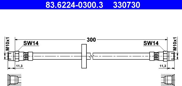 ATE 83.6224-0300.3 - Əyləc şlanqı furqanavto.az