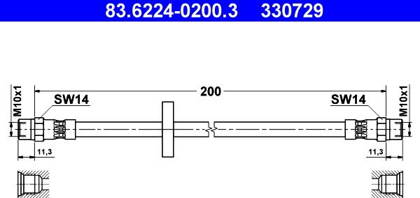 ATE 83.6224-0200.3 - Əyləc şlanqı furqanavto.az